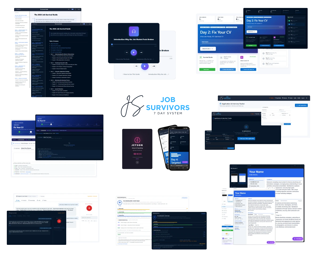 JobSurvivors dashboard — 7-day program view